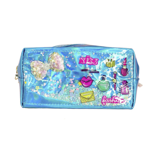 Makeup bag for purse shimmer with glitter